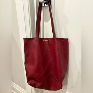 Walter Baker Deep Red Leather Tote